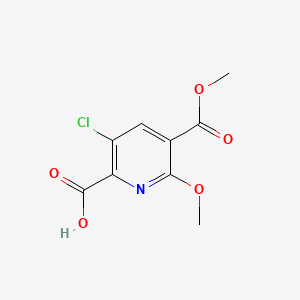 molecular formula C9H8ClNO5 B14906861 3-Chloro-6-methoxy-5-(methoxycarbonyl)picolinic acid 