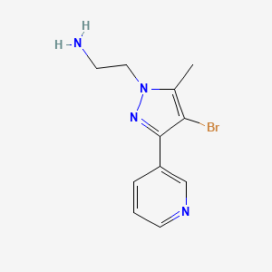 2-(4-bromo-5-methyl-3-(pyridin-3-yl)-1H-pyrazol-1-yl)ethan-1-amine