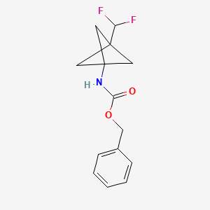 molecular formula C14H15F2NO2 B14906991 Benzyl (3-(difluoromethyl)bicyclo[1.1.1]pentan-1-yl)carbamate 