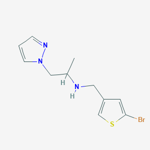 molecular formula C11H14BrN3S B14907007 n-((5-Bromothiophen-3-yl)methyl)-1-(1h-pyrazol-1-yl)propan-2-amine 