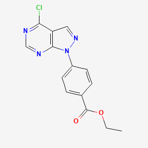 molecular formula C14H11ClN4O2 B1490714 Ethyl 4-(4-chloro-1H-pyrazolo[3,4-D]pyrimidin-1-YL)benzoate CAS No. 1383927-19-2