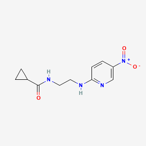 molecular formula C11H14N4O3 B14907312 n-(2-((5-Nitropyridin-2-yl)amino)ethyl)cyclopropanecarboxamide 