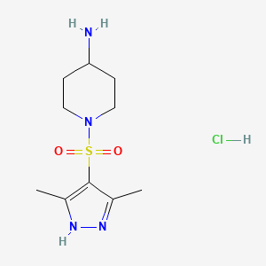 1-[(3,5-dimethyl-1H-pyrazol-4-yl)sulfonyl]piperidin-4-amine hydrochloride