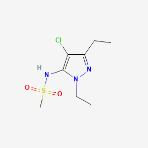molecular formula C8H14ClN3O2S B14907549 n-(4-Chloro-1,3-diethyl-1h-pyrazol-5-yl)methanesulfonamide 