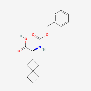 molecular formula C17H21NO4 B14907551 (S)-2-(((Benzyloxy)carbonyl)amino)-2-(spiro[3.3]heptan-2-yl)acetic acid 