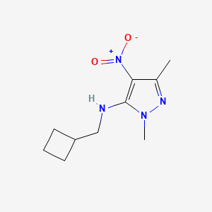 molecular formula C10H16N4O2 B14907567 N-(cyclobutylmethyl)-1,3-dimethyl-4-nitro-1H-pyrazol-5-amine 