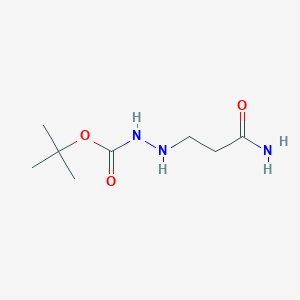 molecular formula C8H17N3O3 B149076 Hydrazinecarboxylic acid, 2-(3-amino-3-oxopropyl)-, 1,1-dimethylethyl ester CAS No. 133382-89-5