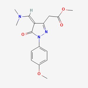 molecular formula C16H19N3O4 B1490789 Methyl 2-[4-(dimethylaminomethylene)-1-(4-methoxyphenyl)-5-oxo-pyrazol-3-yl]acetate CAS No. 1379821-56-3