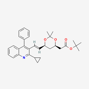 molecular formula C32H37NO4 B14909165 tert-Butyl 2-((4R,6S)-6-((E)-2-(2-cyclopropyl-4-phenylquinolin-3-yl)vinyl)-2,2-dimethyl-1,3-dioxan-4-yl)acetate 