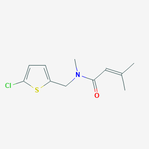 molecular formula C11H14ClNOS B14909625 n-((5-Chlorothiophen-2-yl)methyl)-n,3-dimethylbut-2-enamide 