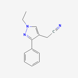 2-(1-ethyl-3-phenyl-1H-pyrazol-4-yl)acetonitrile