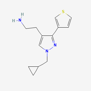 2-(1-(cyclopropylmethyl)-3-(thiophen-3-yl)-1H-pyrazol-4-yl)ethan-1-amine