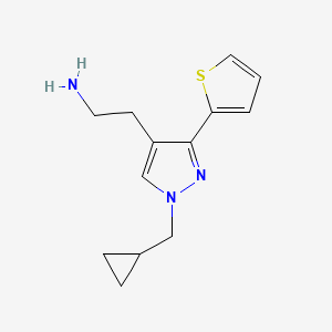 2-(1-(cyclopropylmethyl)-3-(thiophen-2-yl)-1H-pyrazol-4-yl)ethan-1-amine