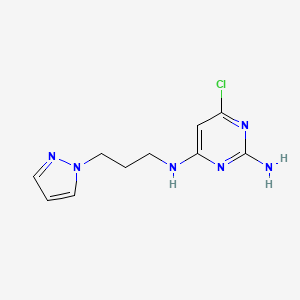 molecular formula C10H13ClN6 B14910592 n4-(3-(1h-Pyrazol-1-yl)propyl)-6-chloropyrimidine-2,4-diamine 