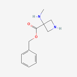 molecular formula C12H16N2O2 B14911182 Benzyl 3-(methylamino)azetidine-3-carboxylate 