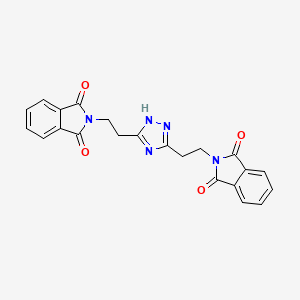 molecular formula C22H17N5O4 B14911251 2,2'-((1H-1,2,4-triazole-3,5-diyl)bis(ethane-2,1-diyl))bis(isoindoline-1,3-dione) 