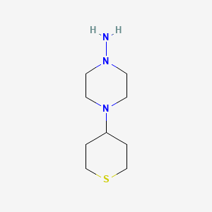 molecular formula C9H19N3S B1491126 4-(tetrahydro-2H-thiopyran-4-yl)piperazin-1-amine CAS No. 916519-03-4