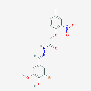 molecular formula C17H16BrN3O6 B14911285 N'-[(E)-(3-bromo-4-hydroxy-5-methoxyphenyl)methylidene]-2-(4-methyl-2-nitrophenoxy)acetohydrazide 