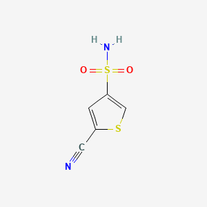 molecular formula C5H4N2O2S2 B14911406 5-Cyanothiophene-3-sulfonamide 