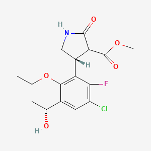 molecular formula C16H19ClFNO5 B14911635 Methyl (4R)-4-(3-chloro-6-ethoxy-2-fluoro-5-((R)-1-hydroxyethyl)phenyl)-2-oxopyrrolidine-3-carboxylate 