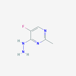 molecular formula C5H7FN4 B14911723 5-Fluoro-4-hydrazinyl-2-methylpyrimidine 