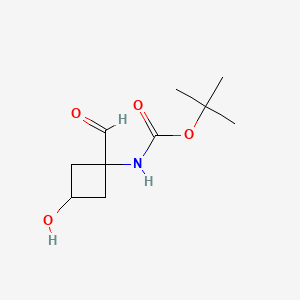 molecular formula C10H17NO4 B14911806 Tert-butyl (1-formyl-3-hydroxycyclobutyl)carbamate 