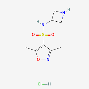 molecular formula C8H14ClN3O3S B1491191 N-(azetidin-3-yl)-3,5-dimethylisoxazole-4-sulfonamide hydrochloride CAS No. 1833513-91-9