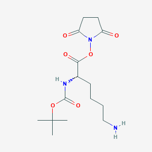 molecular formula C15H25N3O6 B149120 (2,5-Dioxopyrrolidin-1-yl) (2S)-6-amino-2-[(2-methylpropan-2-yl)oxycarbonylamino]hexanoate CAS No. 133506-39-5