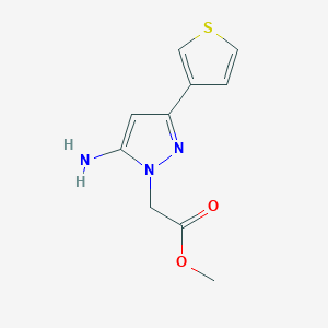 molecular formula C10H11N3O2S B1491221 methyl 2-(5-amino-3-(thiophen-3-yl)-1H-pyrazol-1-yl)acetate CAS No. 2098020-50-7