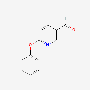 molecular formula C13H11NO2 B14912292 4-Methyl-6-phenoxynicotinaldehyde 