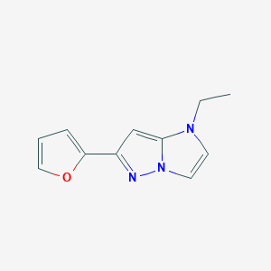molecular formula C11H11N3O B1491240 1-ethyl-6-(furan-2-yl)-1H-imidazo[1,2-b]pyrazole CAS No. 2098030-70-5