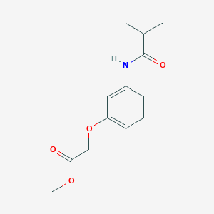 molecular formula C13H17NO4 B14912424 Methyl 2-(3-isobutyramidophenoxy)acetate 