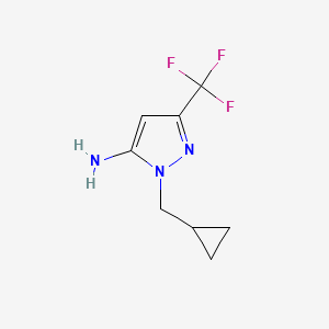 molecular formula C8H10F3N3 B1491252 1-(cyclopropylmethyl)-3-(trifluoromethyl)-1H-pyrazol-5-amine CAS No. 2092716-84-0