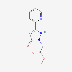 molecular formula C11H11N3O3 B1491295 methyl 2-(5-hydroxy-3-(pyridin-2-yl)-1H-pyrazol-1-yl)acetate CAS No. 2098019-71-5