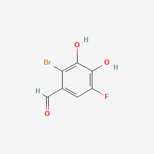 molecular formula C7H4BrFO3 B14913161 2-Bromo-5-fluoro-3,4-dihydroxybenzaldehyde 