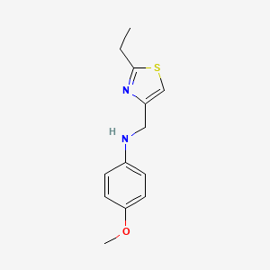 molecular formula C13H16N2OS B14913381 n-((2-Ethylthiazol-4-yl)methyl)-4-methoxyaniline 