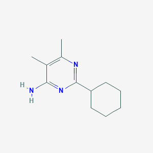 molecular formula C12H19N3 B1491428 2-Cyclohexyl-5,6-dimethylpyrimidin-4-amine CAS No. 1340266-02-5