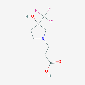 molecular formula C8H12F3NO3 B1491471 3-(3-Hydroxy-3-(trifluoromethyl)pyrrolidin-1-yl)propanoic acid CAS No. 1875564-26-3
