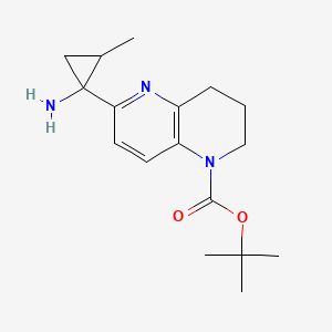 molecular formula C17H25N3O2 B14914713 tert-Butyl 6-(1-amino-2-methylcyclopropyl)-3,4-dihydro-1,5-naphthyridine-1(2H)-carboxylate 