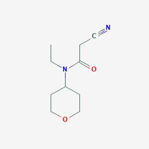 molecular formula C10H16N2O2 B1491498 2-cyano-N-ethyl-N-(tetrahydro-2H-pyran-4-yl)acetamide CAS No. 2098114-98-6