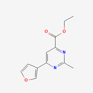 molecular formula C12H12N2O3 B1491528 Ethyl 6-(furan-3-yl)-2-methylpyrimidine-4-carboxylate CAS No. 2098007-48-6