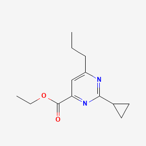 molecular formula C13H18N2O2 B1491531 Ethyl 2-cyclopropyl-6-propylpyrimidine-4-carboxylate CAS No. 2098038-80-1