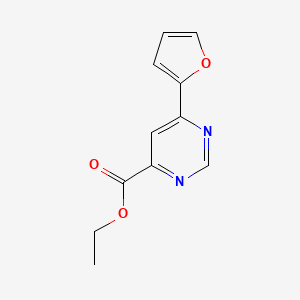 molecular formula C11H10N2O3 B1491541 Ethyl 6-(furan-2-yl)pyrimidine-4-carboxylate CAS No. 2098073-66-4