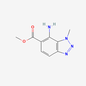 molecular formula C9H10N4O2 B14915464 Methyl 7-amino-1-methyl-1H-benzo[d][1,2,3]triazole-6-carboxylate 