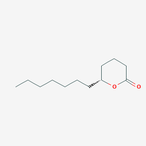 molecular formula C12H22O2 B149158 2H-Pyran-2-one, 6-heptyltetrahydro-, (6R)- CAS No. 29587-89-1