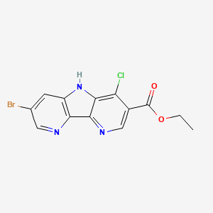 molecular formula C13H9BrClN3O2 B14915822 ethyl 11-bromo-6-chloro-3,8,13-triazatricyclo[7.4.0.02,7]trideca-1(9),2,4,6,10,12-hexaene-5-carboxylate 