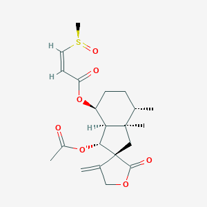 molecular formula C21H28O7S B149164 [(2R,3R,3Ar,4S,7S,7aR)-3-acetyloxy-7,7a-dimethyl-4'-methylidene-2'-oxospiro[3,3a,4,5,6,7-hexahydro-1H-indene-2,3'-oxolane]-4-yl] (Z)-3-[(R)-methylsulfinyl]prop-2-enoate CAS No. 226711-23-5