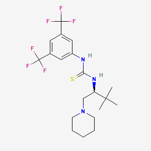 molecular formula C20H27F6N3S B14916932 N-[3,5-Bis(trifluoromethyl)phenyl]-N'-[(1S)-2,2-dimethyl-1-(1-piperidinylmethyl)propyl]thiourea 