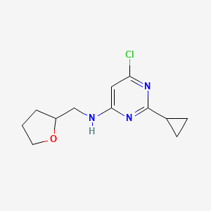 molecular formula C12H16ClN3O B1491705 6-chloro-2-cyclopropyl-N-((tetrahydrofuran-2-yl)methyl)pyrimidin-4-amine CAS No. 1111829-25-4