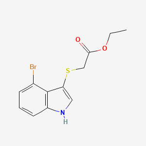 molecular formula C12H12BrNO2S B14917080 Ethyl 2-((4-bromo-1H-indol-3-yl)thio)acetate 